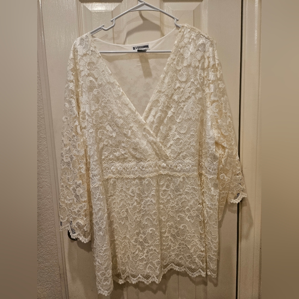 Women's 3x cute white lace top bride beautiful